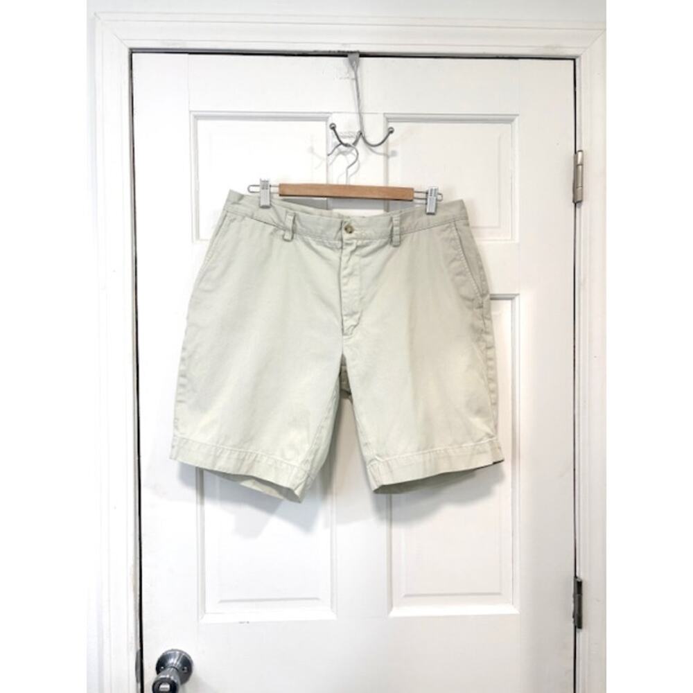 POLO Ralph Lauren‎ Khaki Shorts Men's Sz 35 Tan Cotton Chino Flat Front Pockets